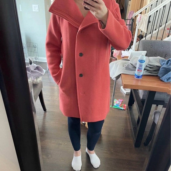 J. Crew Coral Double-Breasted Coat Wool - Picture 2 of 4
